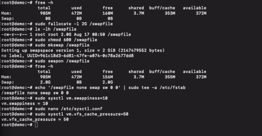 Add and Tweak Swap File Space in Ubuntu
