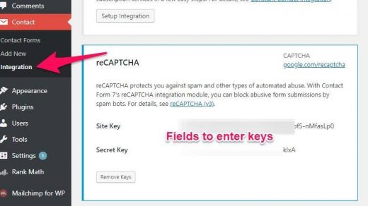 Google reCAPTCHA: integrate with CF7 to eliminate spam 2