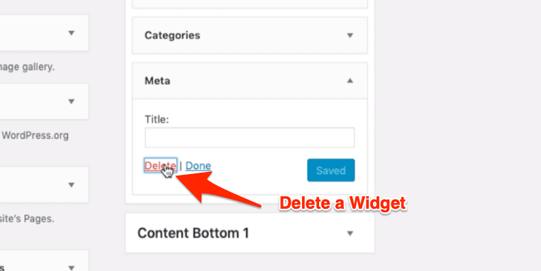 Delete a Widget from Active List