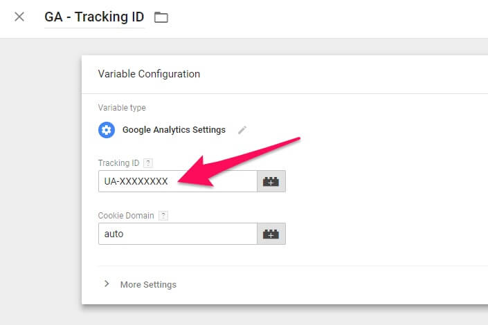 GTM Variable Setting for GA Tracking ID