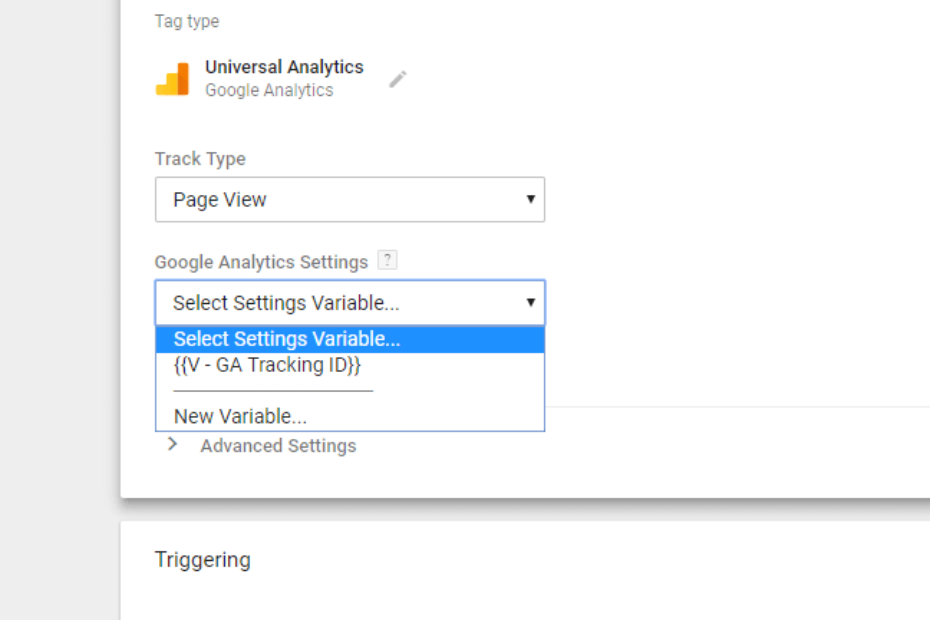 Setup a Google Analytics Tracking ID variable in GTM 2