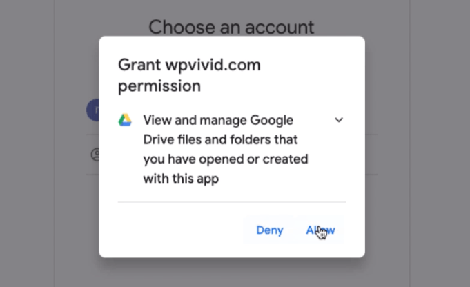 Grant Wpvivid permission to access Google Drive for remote backup
