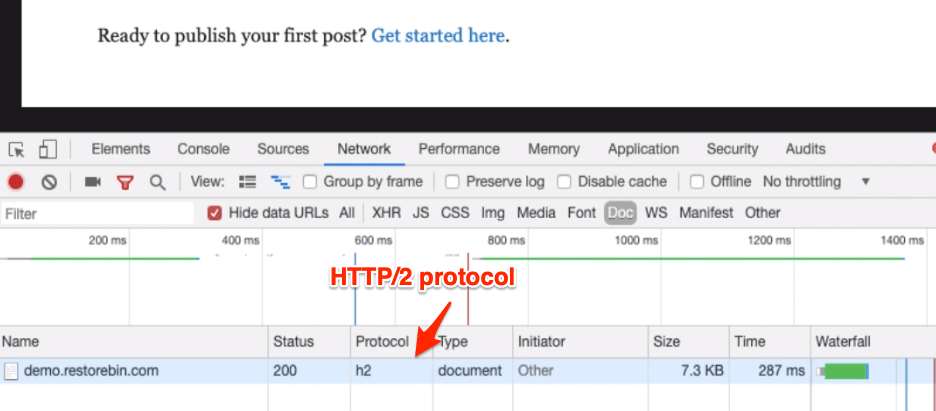 HTTP2 Protocol Updated after changing Nginx Conf file