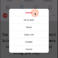 Instagram posts delete on computer browser