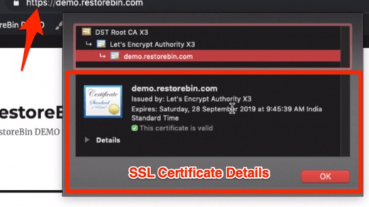 Let's Encrypt SSL Certificate Details