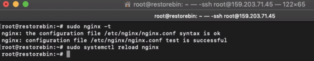 Test and reload the Nginx Server Configuration Changes